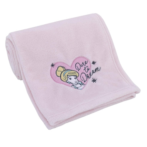 Disney Princess - Dare to Dream Super Soft Pink Heart Cinderella Coral Fleece Baby Blanket, Pink, White, Aqua, Yellow...
