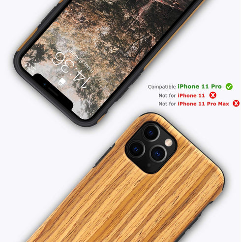 Tasikar Compatible with iPhone 11 Pro Case Easy Grip Wood Grain Design Compatible with iPhone 11 Pro (Teak)...
