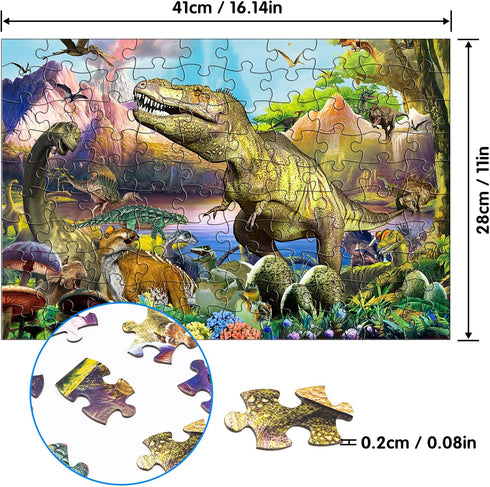 Dinosaur Puzzles for Kids, 100 Piece Jigsaw Puzzles for Kids Ages 4-8, Learning Educational Puzzle Toys for Toddlers Boys Girls 4 5 6 7 8 Years Ol...