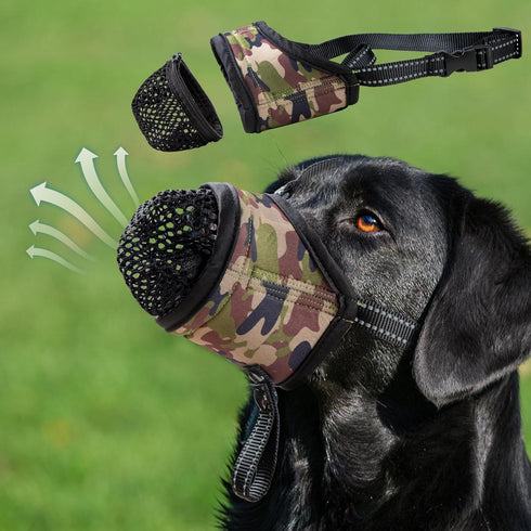 Dog Muzzle Soft Mesh Face Mask for Small Medium Large Breed Sized and Anti Biting Barking Prevent Chewing, Air Mesh Drinkable Dismountable Adjusta...