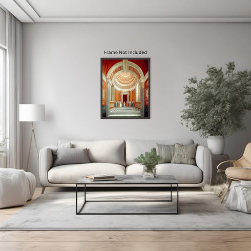 Posterizer 1 pcs-architectural space art work inspired by The School of Athens-Religious Posters Gift For Buddhism Meditation philosophy Fans- unf...
