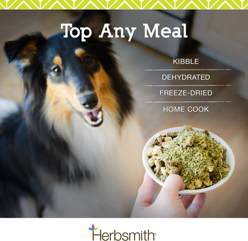 Herbsmith Kibble Seasoning – Freeze Dried Salmon – DIY Raw Coated Kibble Mixer - Dog Food Topper for Picky Eaters, 6.2 oz...