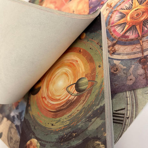 100Pcs Scrapbook Craft Paper Kit for Scrapbook Journaling Supplies?Planet Craft Supplies Materials Decoupage Paper for Scrapbooking Supplies?Bulle...