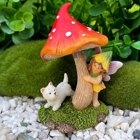 Mood Lab Fairy Garden - Miniature Figurines & Accessories - Hide and Seek Statue Kit - Outdoor or House Decor...