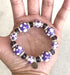 Linpeng Purple Glass Beads Polka Dots Bracelet, One Size...