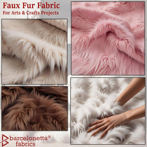 | Faux Fur Fabric | by The Piece | Pre-Cut | Faux Fur Squares | Fur Fabric for Arts & Crafts, Costume, Decoration, Upholstery, Cushion (Camel, 10"...