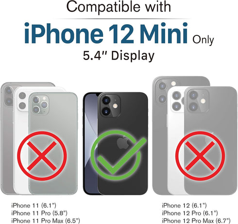 VENA iPhone 12 Mini Glitter Case, vLove (Heart Shape, CornerGuard Protection) Dual Layer Slim Hybrid Clear Bumper Cover Designed for Apple iPhone ...