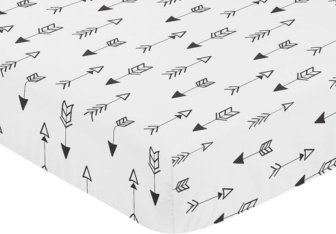 Sweet Jojo Designs Black and White Arrow Boy, Girl, Unisex/Gender Neutral Baby Fitted Crib Sheet for Infant Newborn Nursery Toddler Bed Room Stand...