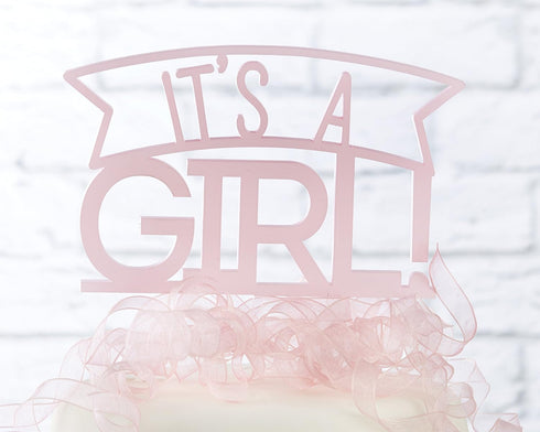 Kate Aspen It's a Girl Acrylic Cake Topper, Pink...