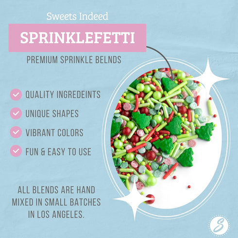 Sweets Indeed Sprinkles, Edible Sprinkle Mix, Perfect for Cake Decorations, Baking, Ice Cream, Cookies, Cupcake Topper, 4 ounces (Christmas)...