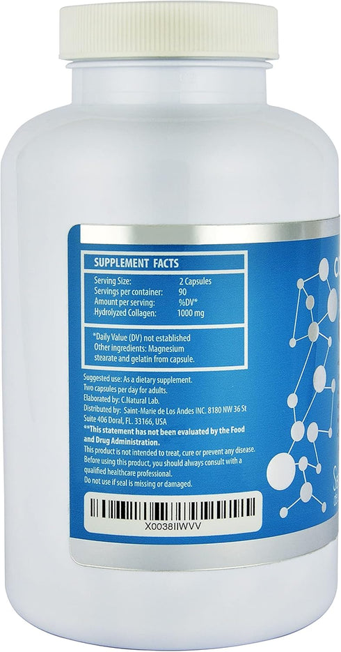 Multi Collagen Pills Plus + 180 Capsules (Types I, II, III, V & X) + Absorption Enhancer (3 Months Supply) - Non-GMO, Collagen Supplements to Supp...