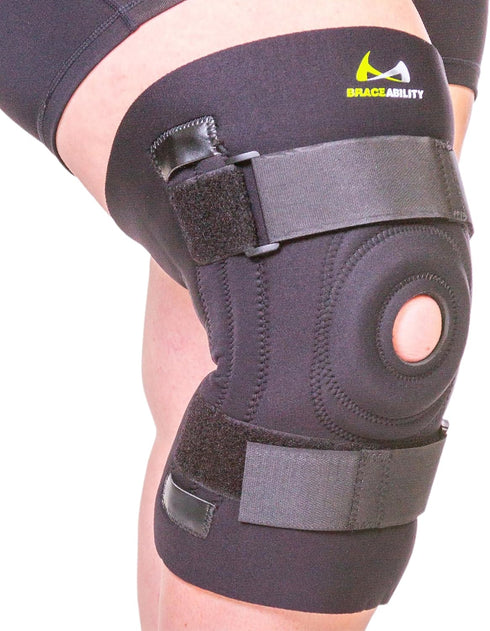 BraceAbility Bariatric Knee Brace for Large Legs - Plus Size Knee Brace with Side Stabilizers for Big Men or Women, Arthritis, Patellar Tendonitis...