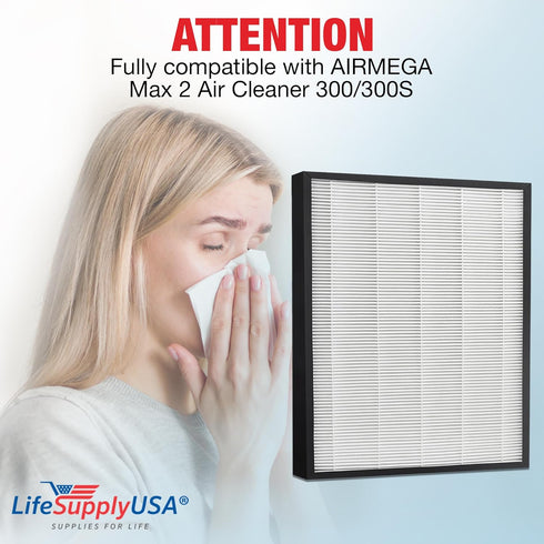 True HEPA Max2 Filter AP-1515-FP | Fits Coway Airmega 300 / 300S Air Purifiers by LifeSupplyUSA...