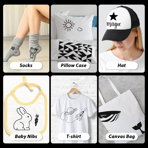 Black Fabric Markers - Dual-Tip Fabric Markers Permanent for Clothes - Non-Toxic Fabric Paint Pens for Personalizing Shirts Bags Hats Canvas, and ...