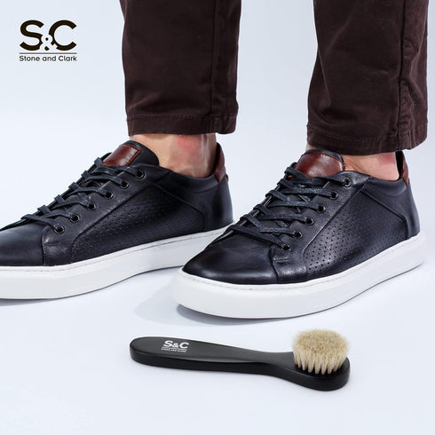 Premium Shoe Polish Brush Set - Horse Hair Brushes, Shoe Polish Applicator for Leather Footwear - Shoe Brushes for Cream & Polish - Made of White ...