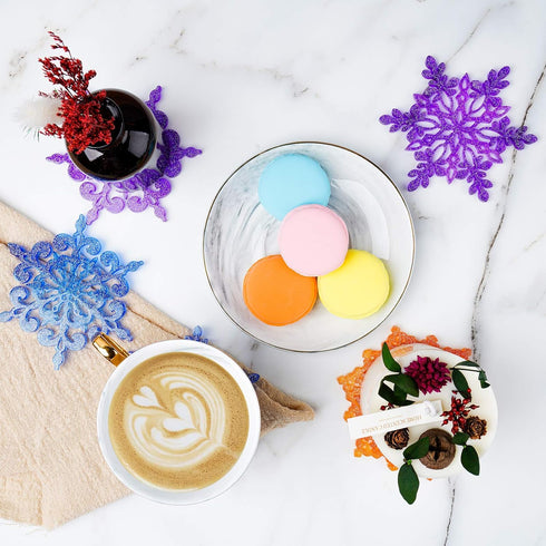 NiArt Epoxy Resin Silicone Plaster Snowflake Coaster Molds 4PCS 4.17" DIY Craft Mold with Edges, Casting Art Handcraft Home Restaurant Holiday Orn...