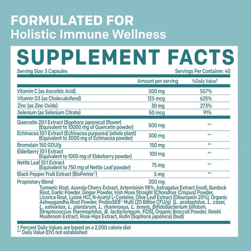 28-in-1 Quercetin with Bromelain Supplement - Quercetin 500mg Capsules for Daily Immune Defense Support - Quercetin with Vitamin C and Zinc for Ad...