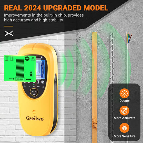 Stud Finder Wall Scanner - 5 in 1 Electronic Stud Sensor Joist Drywall Wall Detector Beam Depth Finder with LCD Display for Wood AC Wire Metal Stu...