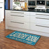 KLL Laundry Room Blue Background Kitchen Floor Mats Non-Slip Modern Polyester Indoor Outdoor Aqua Area Rugs Living Room Bath Doormat Home Decor Ru...