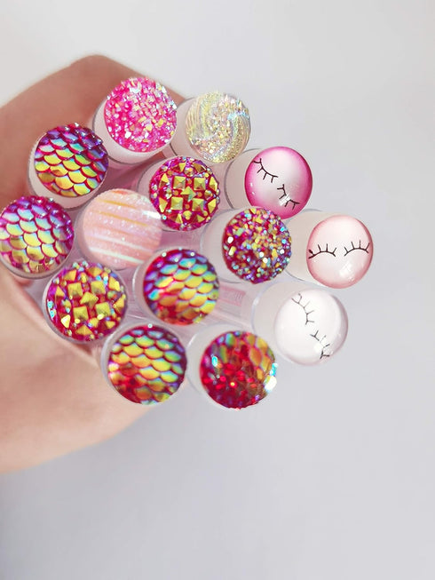60 Pcs Pink Lash Disposable Mascara Brushes Diamond Eyelash Spoolies Makeup Brush Mascara Wand in Sanitary Tube Lash Supplies...
