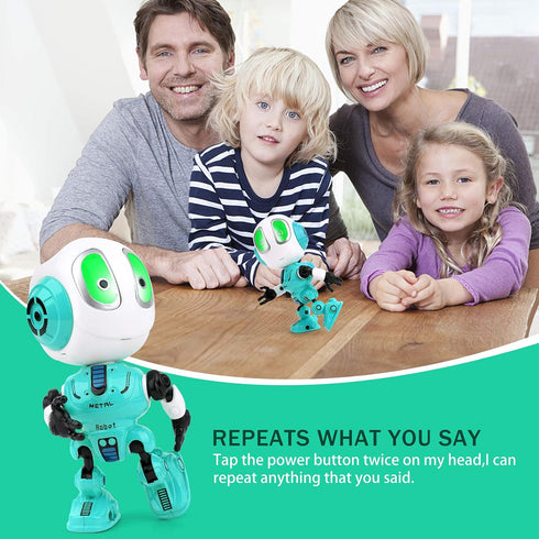 Stocking Stuffers for Kids Men Women, Rechargeable Robot Toys, Mini Talking Robot with Repeats Waht You Say, LED Lights and Cool Sounds Interactiv...
