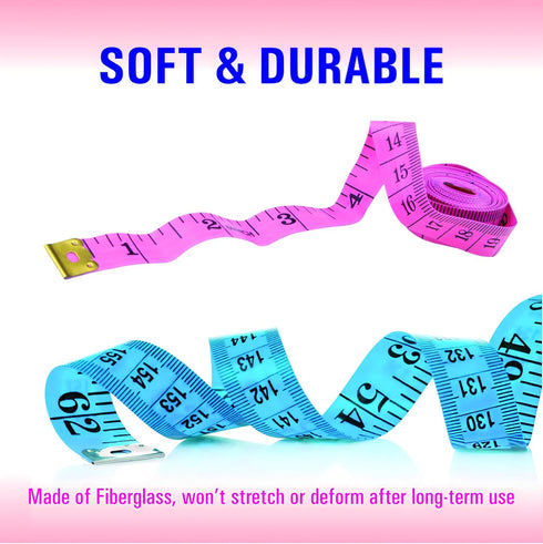FM Mart Tape Measure, Soft Ruler Measuring Tape for Body Weight Loss, Fabric Sewing Tailor Cloth Vinyl Measurement Tape, 60-Inch Double Scale Rule...