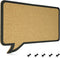Navaris Cork Board Bulletin Board - Rectangular Speech Bubble Design 11 x 17 in, includes 5 Pins - Message Noticeboard Memo Shape Display Pinboard...