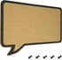 Navaris Cork Board Bulletin Board - Rectangular Speech Bubble Design 11 x 17 in, includes 5 Pins - Message Noticeboard Memo Shape Display Pinboard...