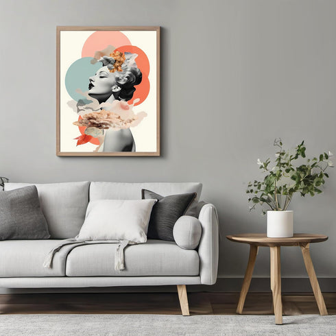 Posterizer 1 pcs-surreal sunset aesthetic womans collage-Landscape & Nature Art-Abstract & Modern Art-Gift for Art Lovers-Decor for Home & Office-...