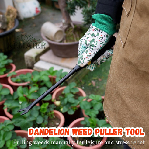 Heavy-Duty Dandelion Weed Puller Tool - Stainless Steel Weed Picker and Hand Weeder for Garden...