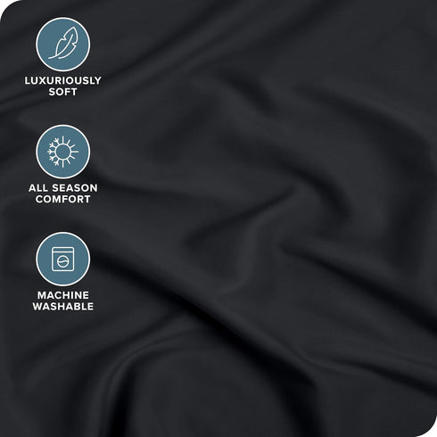 Bare Home Fitted Bottom Sheet Queen - Premium 1800 Microfiber - Ultra-Soft Wrinkle Free - Deep Pocket - Fitted Sheet (Queen, Black)...