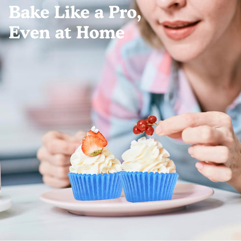 Regency Wraps Standard Baking Cups Greaseproof Professional Grade For Cupcakes and Muffins, Light Blue Solid, Pack of 40...