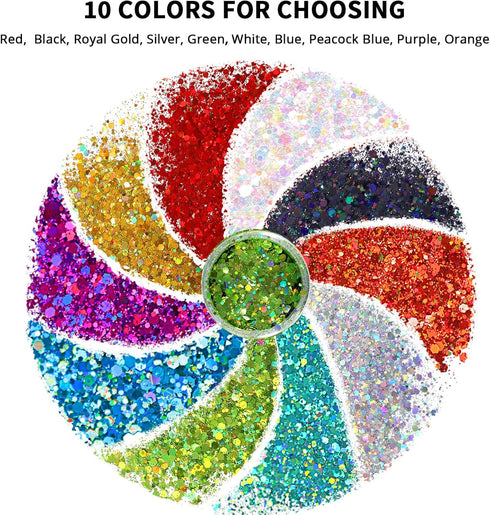 HTVRONT Holographic Chunky White Glitter - 100g Chunky Glitter for Crafts, 3.53oz Iridescent Glitter Chunky Mixed with Fine Glitter, Snow Glitter ...