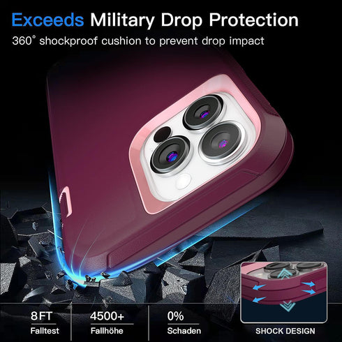 Case for iPhone 13 Pro Max Case 6.7" with 2 Screen Protector, Full Body Heavy Duty Military Grade Cover, Shockproof/Drop Proof Protection Phone Ca...