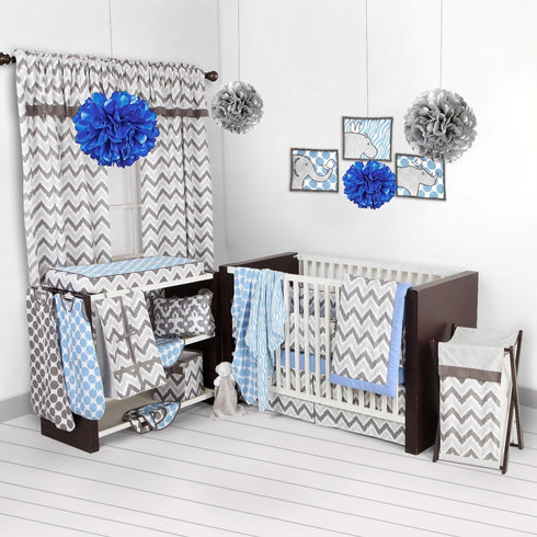 Bacati - Ikat Muslin 2 Pc Security Blankets (Grey/Blue)...