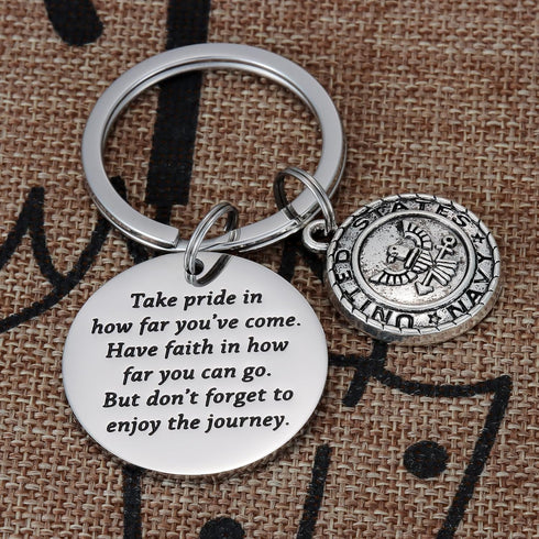 Kivosliviz Navy Keychain Gifts for Men In Military Deployment BF Graduation Inspirational Us Navy Keychain...