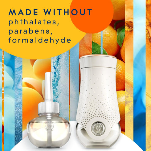 Glade PlugIns Refills Air Freshener Starter Kit, Scented and Essential Oils for Home and Bathroom, Coastal Sunshine Citrus, 4.02 Fl Oz, 2 Warmers ...