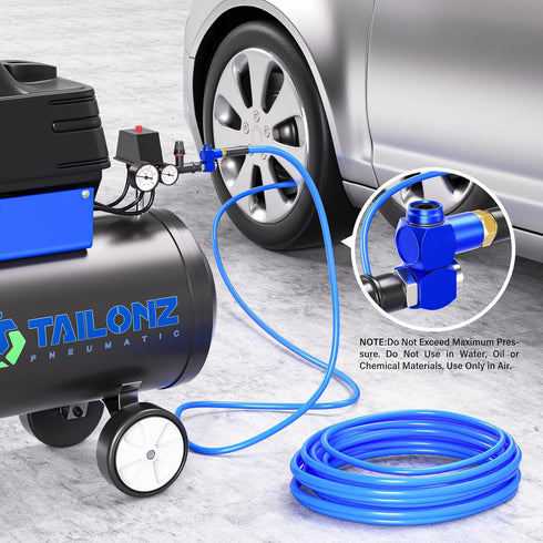 TAILONZ PNEUMATIC Blue 1/4 Inch Air Tool Swivel Fitting 360 Degree Swivel Air Hose Connector Industrial Swivel Portable Air Tool Adapter?Pack of 4...