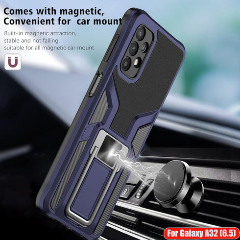 LMDAMZ Compatible Samsung Galaxy A32(5G) Heavy Duty Military Grade Shockproof Kickstand Case Double Protection (TPU+PC) Solid and Durable Magnetic...