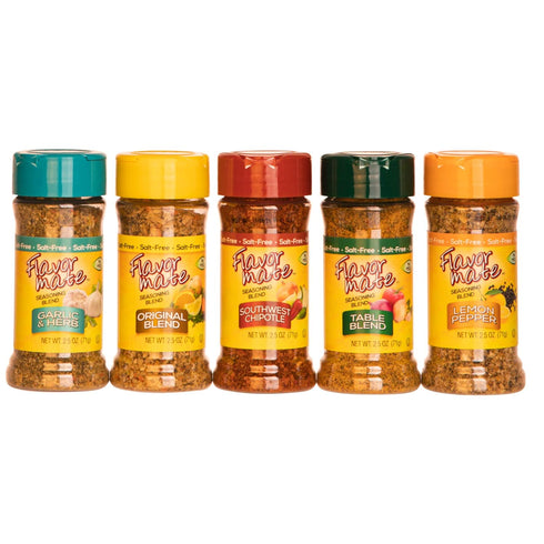 Flavor Mate No Salt Seasoning Blend - Variety Pack - Original,Garlic and Herb,Southwest Chipotle,Lemon & Pepper, Table Blend - 2.5 oz-Kosher...