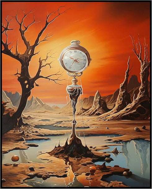 Posterizer 1 pcs-post apocalyptic future city with floating clock-Abstract & Modern Art-Fantasy & Fiction Art-Gift for Art Lovers-Decor for Home &...