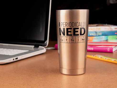 KLUBI Science Gifts for Adults - I Periodically Need Caffeine Tumbler 20oz Funny Gift for Teachers Biology Gifts for Science Lovers Teacher Presen...