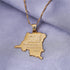 18K Democratic Republic of The Congo National Map Gold Plated DRC Kinshasa Pendant Necklace...