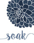 Simple Relax Soak Unwind Breathe Navy Blend Floral Prints, 4 (8x10) Unframed Photos, Wall Art Decor Gifts for Home Office Salon Lounge Bathroom Sc...