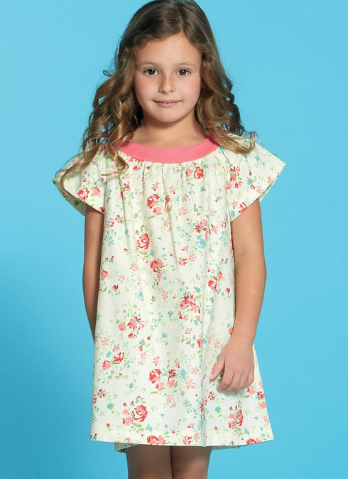McCall Pattern Company McCall's M7798 Learn Girl's Cold Shoulder and Raglan Sleeve Dress Sewing Patterns, Sizes 7-14, 7-8-10-12-14, White...