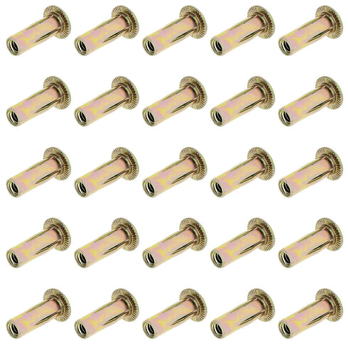 25Pcs Steel Multi Grip Rivet Nuts Pre Bulbed Shank Zinc-Plated Flat Head Threaded Insert Nut Construction Fasteners for Industrial (1/4-20)...