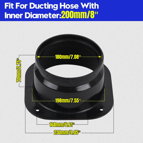 8" Duct Connector Flange?Duct Collar Dryer Vent Connector for HVAC Duct Vent Adapters,Black...