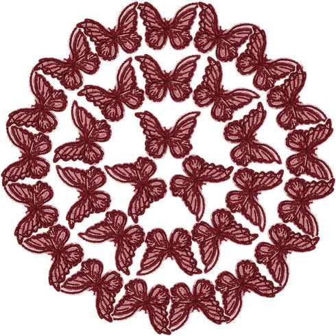50 PCS Butterfly Lace Trim Double Layers Organza Butterfly Lace Fabric Embroidery Sewing Lace for Sewing Craft DIY Clothes Dress Hair Ornaments We...