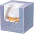 3.5" Sparkling Stars Individual Cupcake Boxes with Window & Insert 16PCS Iridescent Silver Single Cupcake Containers Holder Muffins Cocoa Bombs Co...