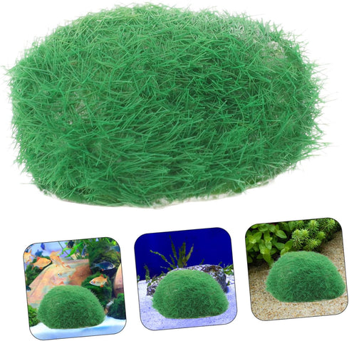 Artificial Moss Realistic Moss Pebble Fish Tank Supply Pebbles for Fish Tank Moss Pebble Decor Aquarium Adornment Small Moss Adornment Aquarium La...